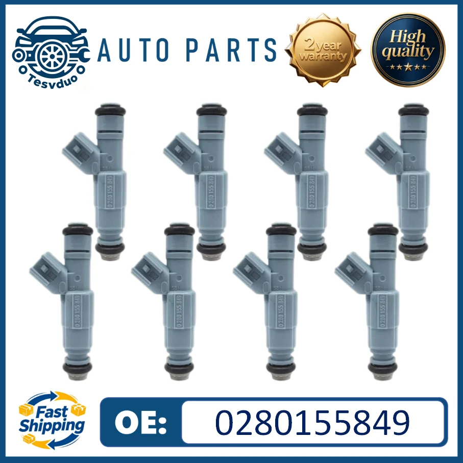 0280155849 High Quality 8pcs Fuel Injector For Dodge Jeep Dakota Durango Ram 1500 Commander Grand Cherokee 4.7L#XF1E-A5B