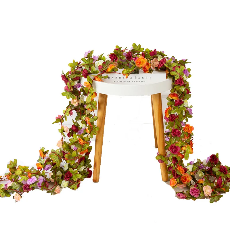 250CM Rose Artificial Flowers Garland for Wedding season Home Room Decoration Spring Autumn Garden Arch DIY gift Fake Plant Vine image 6