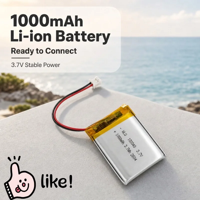 Suitable for various DIY electronic kits, 103040 3.7V 1000mAh, perfectly compatible with Arduino development boards.