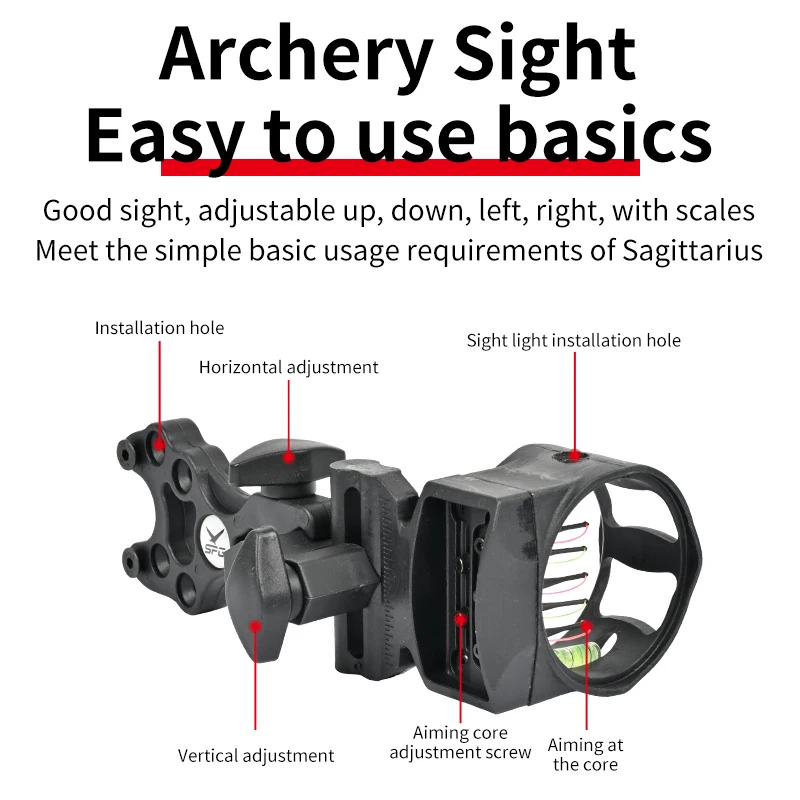 Archery Compound Bow Sight 5 Pin Adjustable Composite Bow 0.019