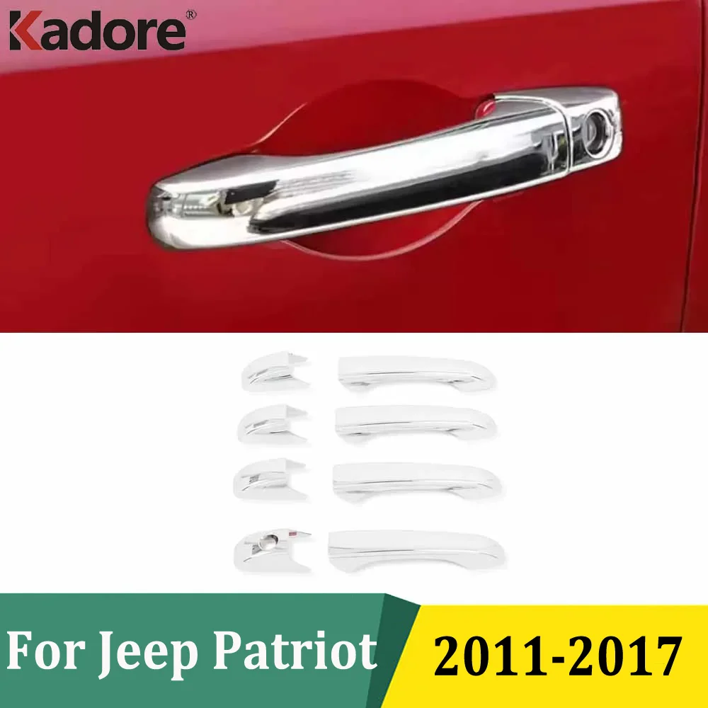 

For Jeep Patriot 2011 2012 2013 2014 2015 2016 2017 ABS Chrome Side Door Handle Cover Trims Decoration Car Exterior Accessories