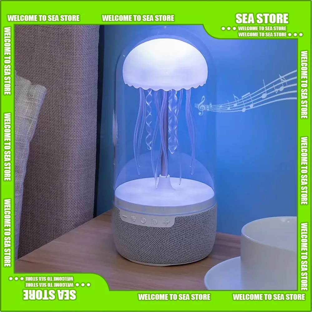 Creative Colorful Jellyfish Lamp Speaker HiFi Stereo SportsJellyfish  Bluetooth Speaker with Lights Gifts for Smart Home Office