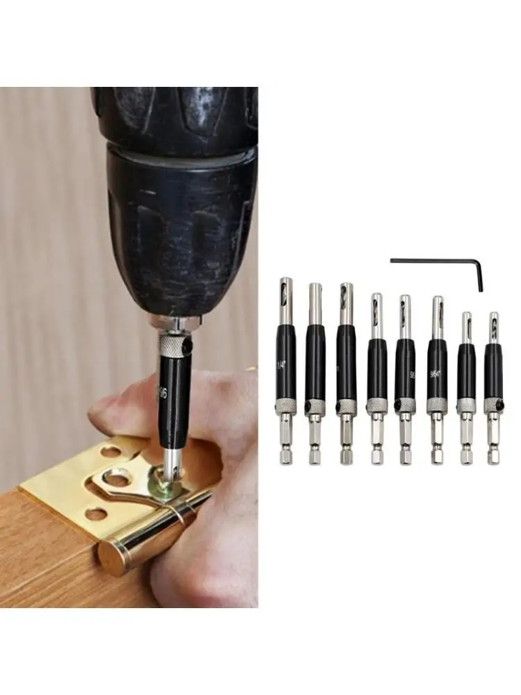

Y1UD Centering Change Door Hinge Drill Bit Set 8 Replacement Drill Bits