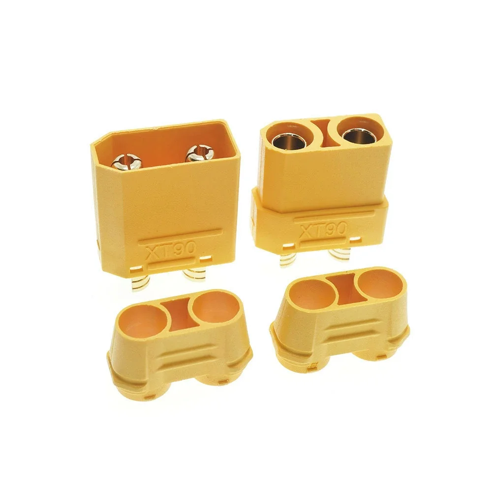 10pcs Xt90 Male and Female Connector Aircraft Model Lithium Battery Connector Xt90s Electrical Adjustment Gold-Plated Cable Plug