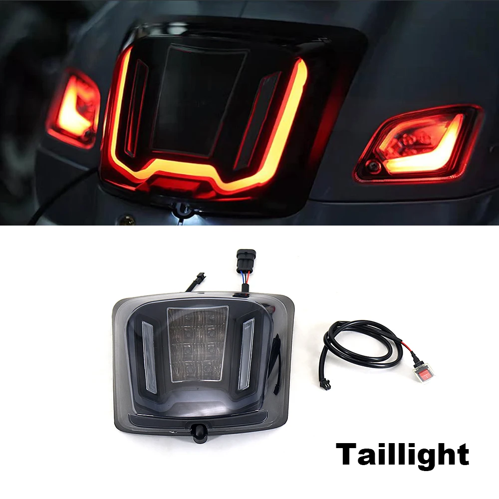 

For Vespa GTV300 Sei Giorni GTV 300 GTS300 GTS 300 Motorcycle LED Tail Lamp Rear Brake Tail Run Light Smoky Black Lens Taillight