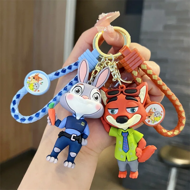 Creative cartoon crazy animal city keychain cute Judy rabbit Nick fox sloth key chain men and women gifts