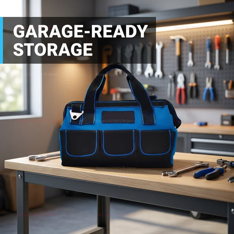 13 Inch Oxford Canvas Waterproof Tool Bag Large Capacity Electrician Repair Storage Wear-Resistant Multifunctional Craftsman