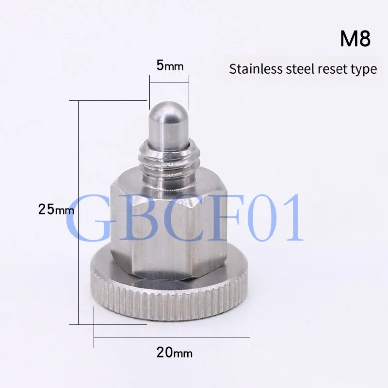 Stainless Steel Indexing Plunger Knob Spring Position Pin Mini Reset/Locking M6 M8 M10 locking type Plunger