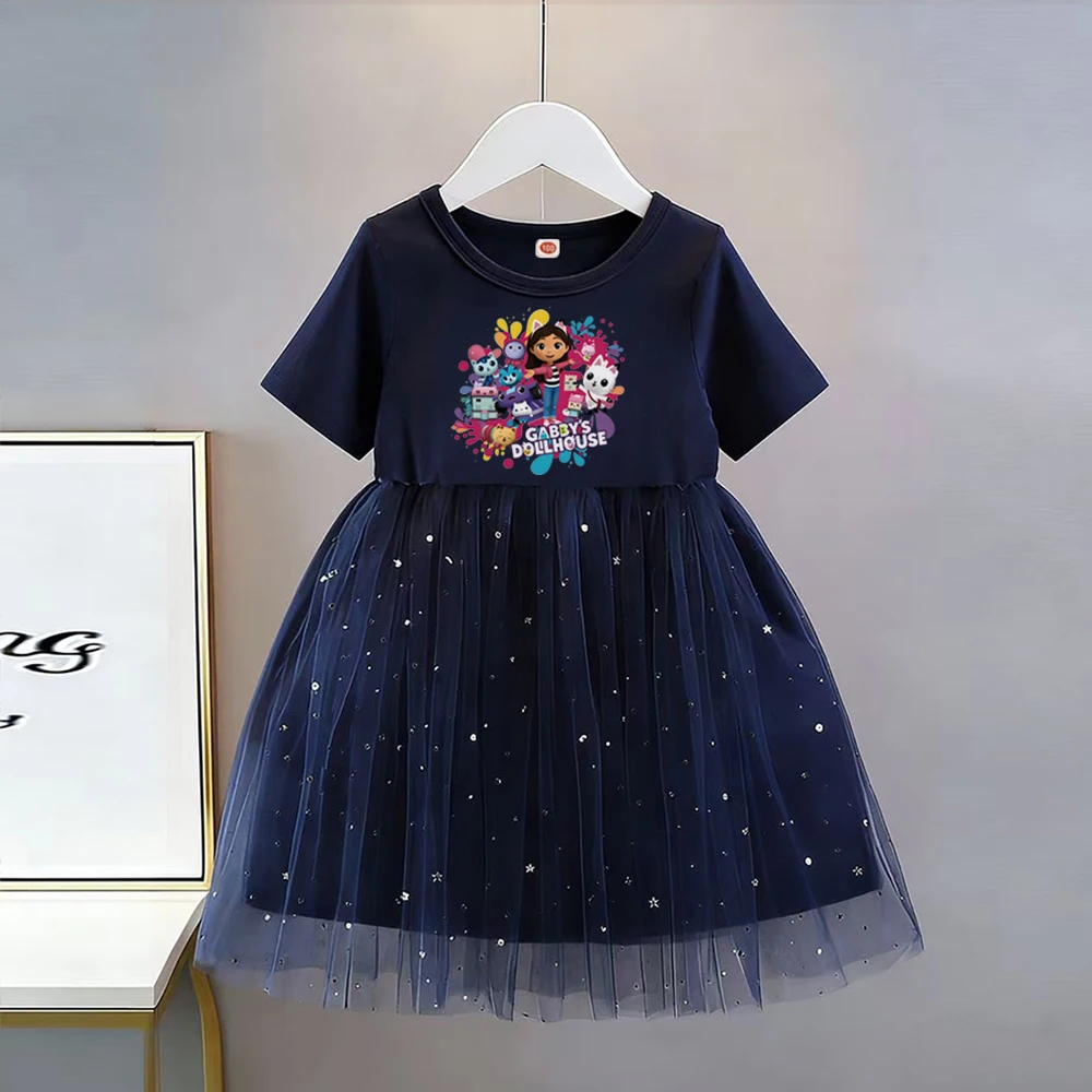 New Kids Clothes Summer Girls Short-sleeved Elegant Princess Dress Baby Princess Girls Dress Children Birthday Party Dress