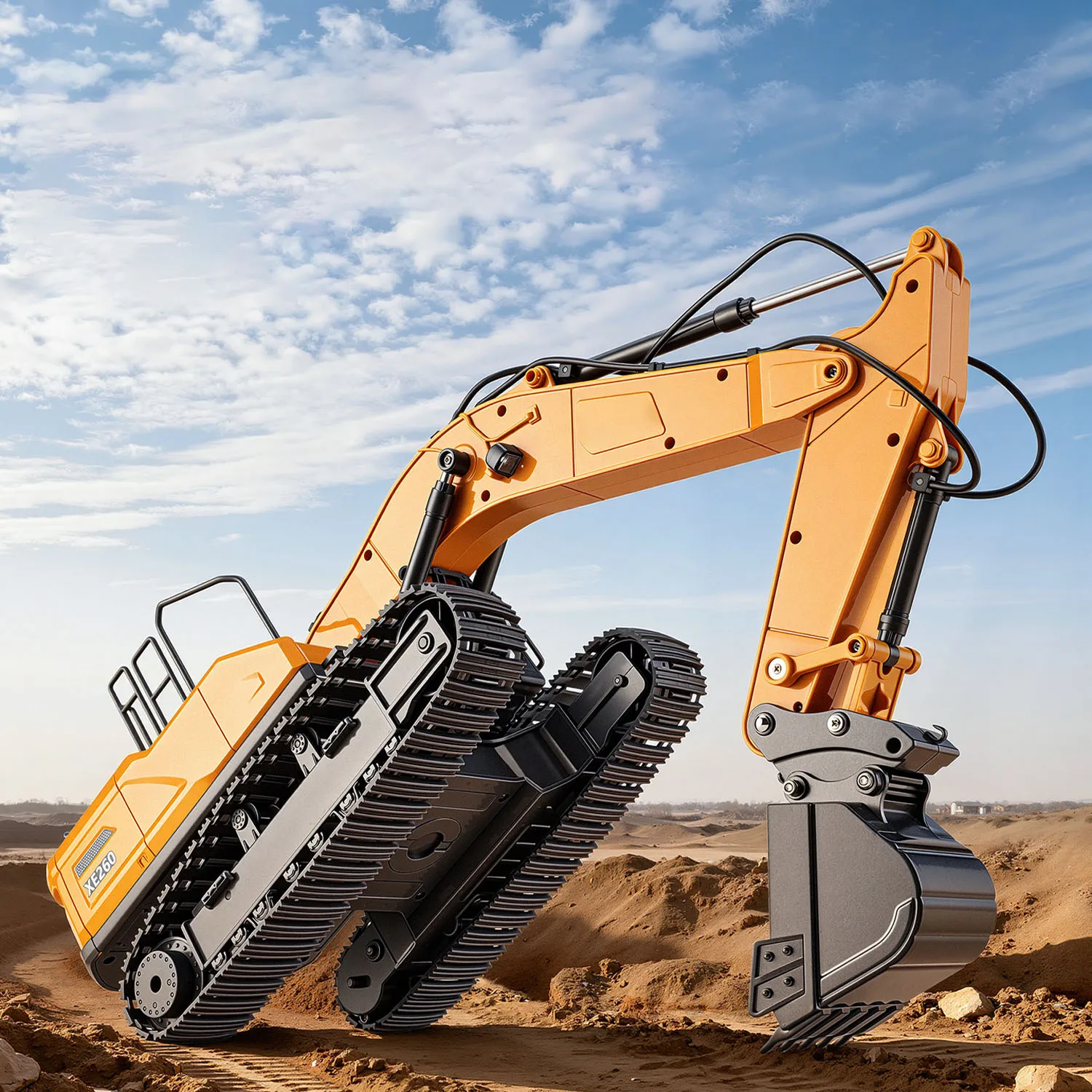 HUINA 1/24 XE1260 Electric RC Excavator Remote Control Digger RTR 360 Degree Rotation Model Metal Bucket Light Sound Vehicle Car