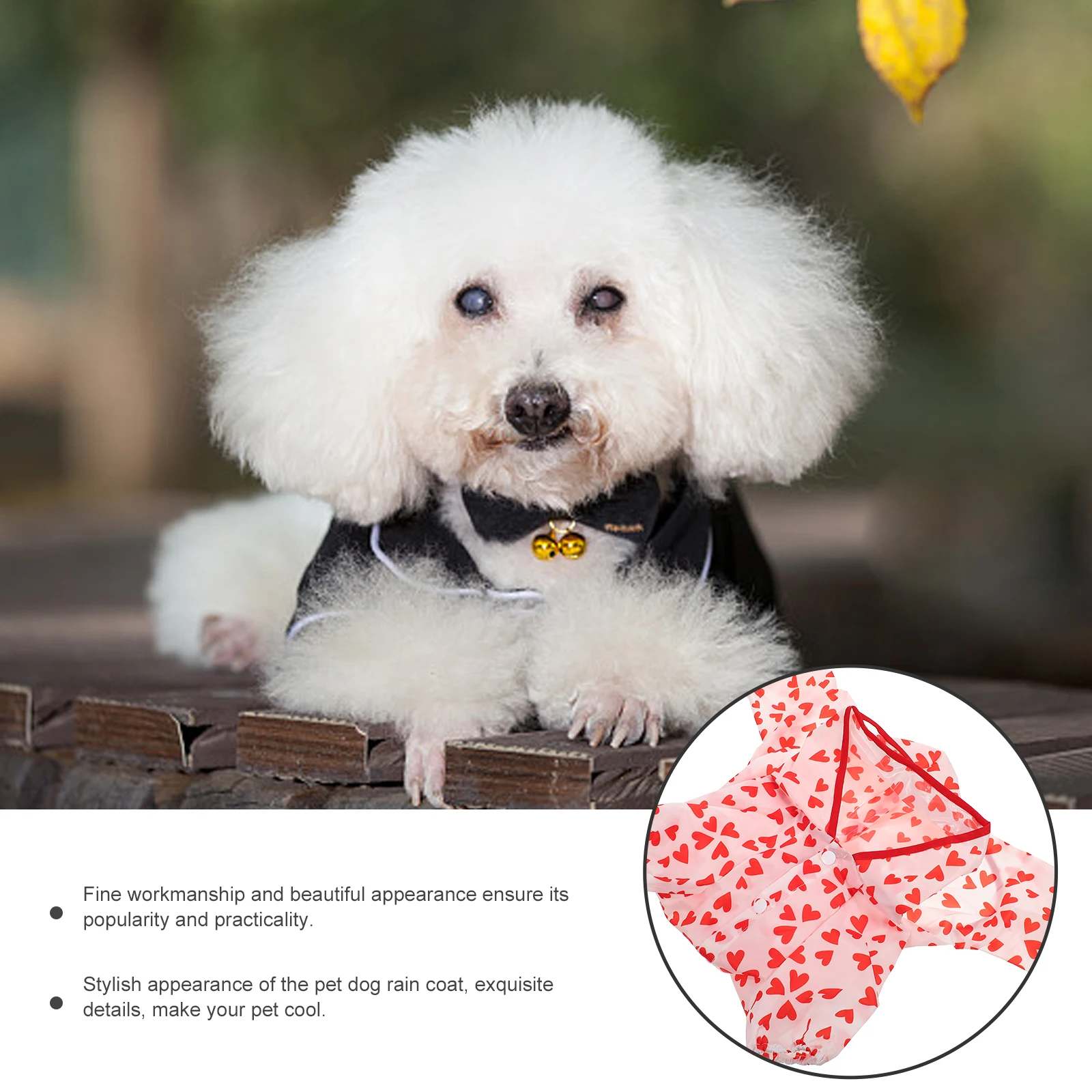 

Dog Raincoat Waterproof Breathable Polyester Pet Poncho Portable Home Supply Stylish Fine Workmanship Hooded Practical Useful