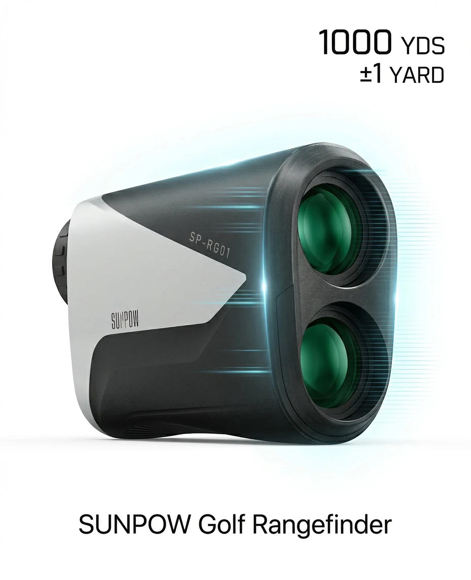 SUNPOW Golf Range Finder with Slope – Fast & Accurate 1000 Yards Laser Rangefinder ±1 Yard Precision, 7X Magnification, Flag Lock with Vibration, 5 Modes, Rechargeable, Clear LCD Display & Waterproof