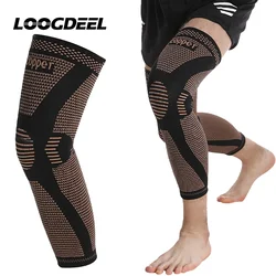 LOOGDEEL Long Copper Nylon Kneepads Sports Fitness Sided Bullet Compression Knee Guard Arthritis Joint Pain Relief Knee Sleeve