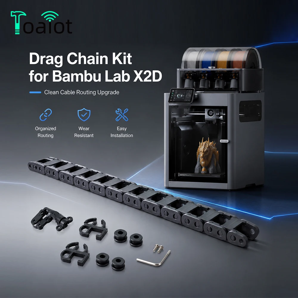 For Bambu Lab X2D  Drag Chain Kit Organized Routing  And Easy To Install Drag Chain Kit For Bambu X2D 3D Printer Accessories - view 2
