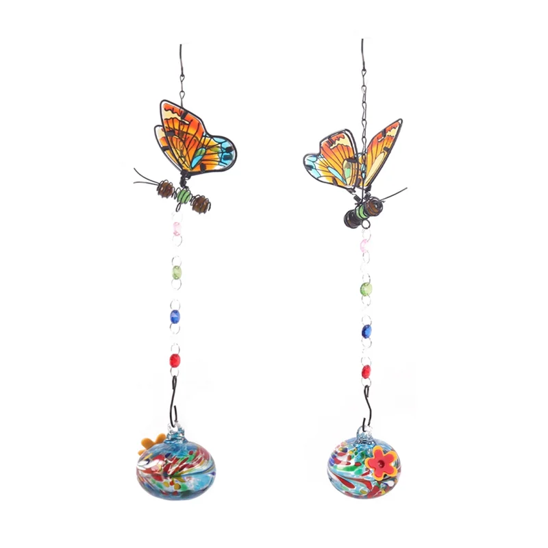 

A21Q - Очаровательные колокольчики, подвесная кормушка для птиц с отверстиями для кормления в форме цветка, 2 шт.