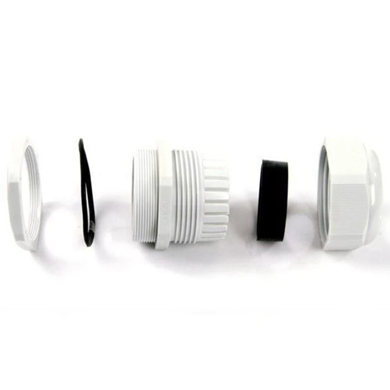 Substituição Branco Glândulas impermeáveis cabo, à prova de poeira e impermeável, PG11 Glândulas cabo, 30pcs