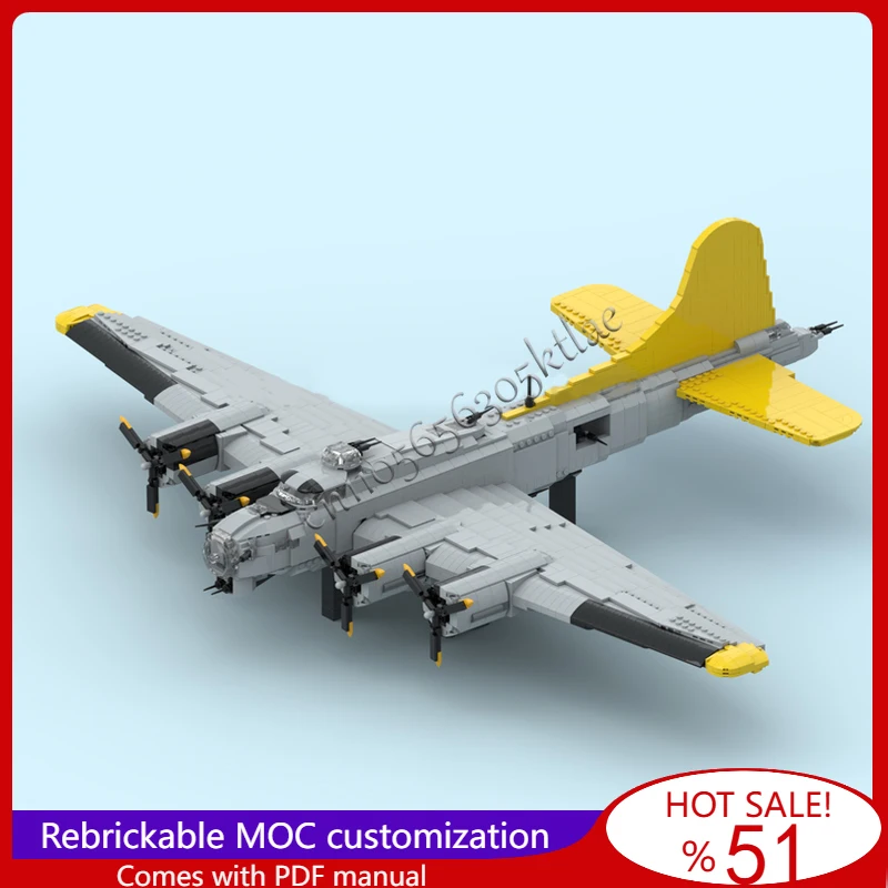 

3385 Parts MOC B-17 Four Engine Heavy Bomber Model Assembled Sets Educational Creative For Children Toy Surprise Christmas Gifts