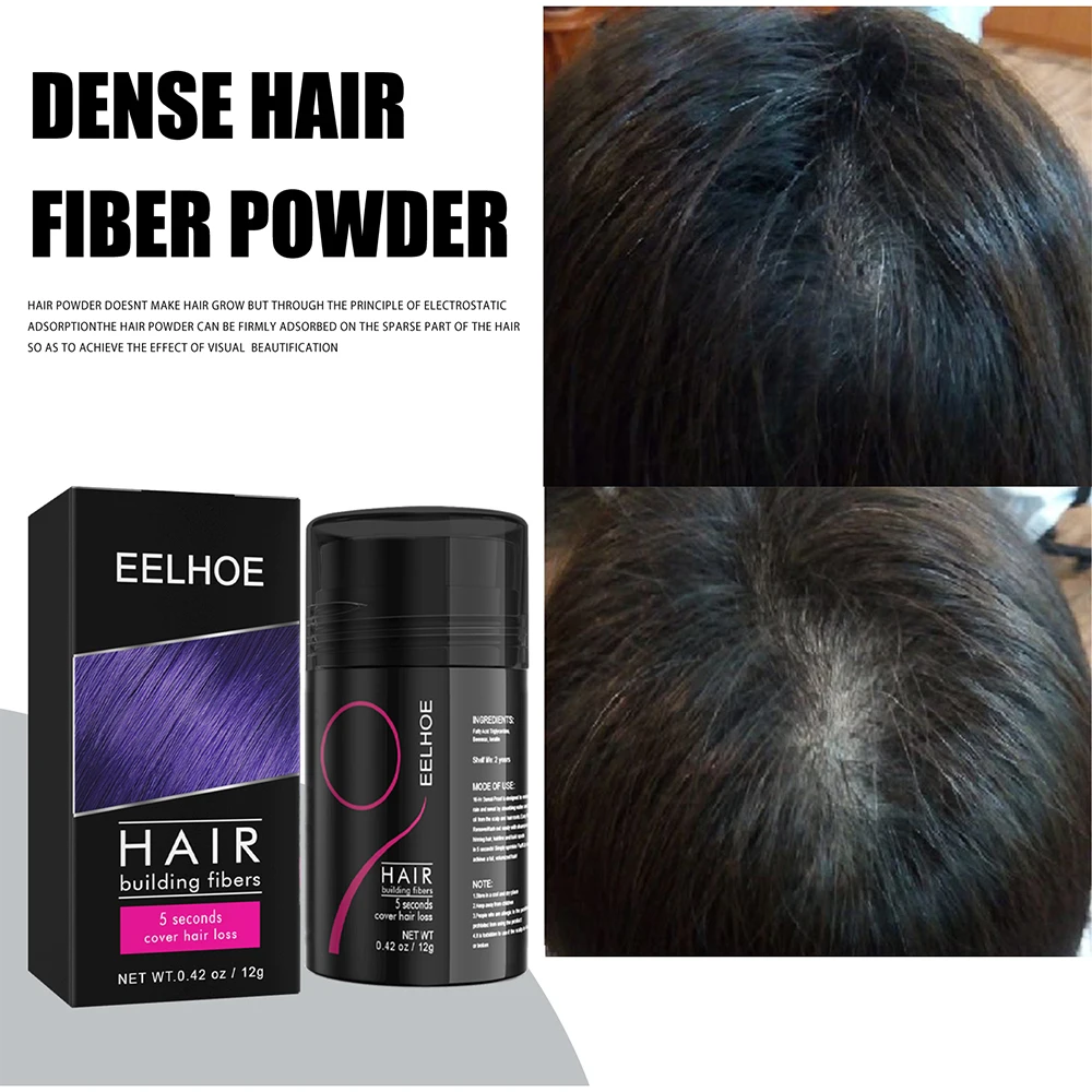 12g Hair Building Fiber Powder Thicker Hair Dense Cover Hair Loss Refill Thickening Fiber Hair Powders Instant Regrowth Tools