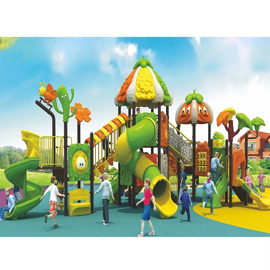 Jinmiqi Factory Unique Design  Kids Outdoor Playground Equipment Big Children Amusement Park Plastic Slide Play Set Manufacturer