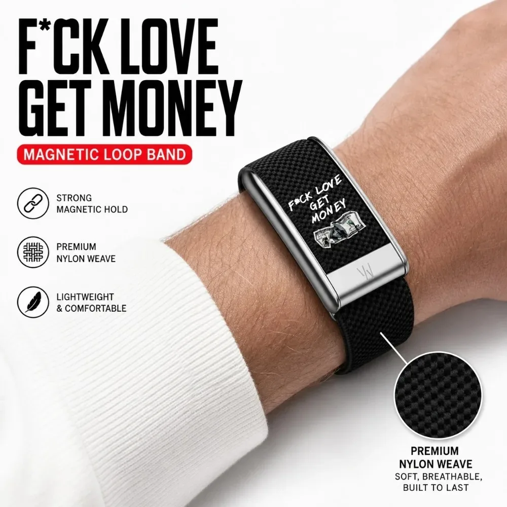WHOOP 5.0 MG Black Nylon Woven Replacement Band Crown Clock Letter Print Sport Wristband Fitness Tracker Strap