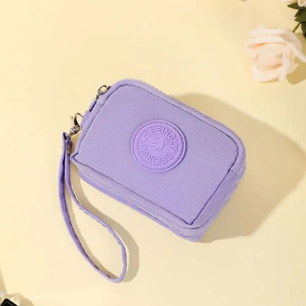 Durable Card Holder Coin Bags Three Layers Large Capacity Purse Zipper Waterproof Wallet Bank ID Credit Card Keys Earphone