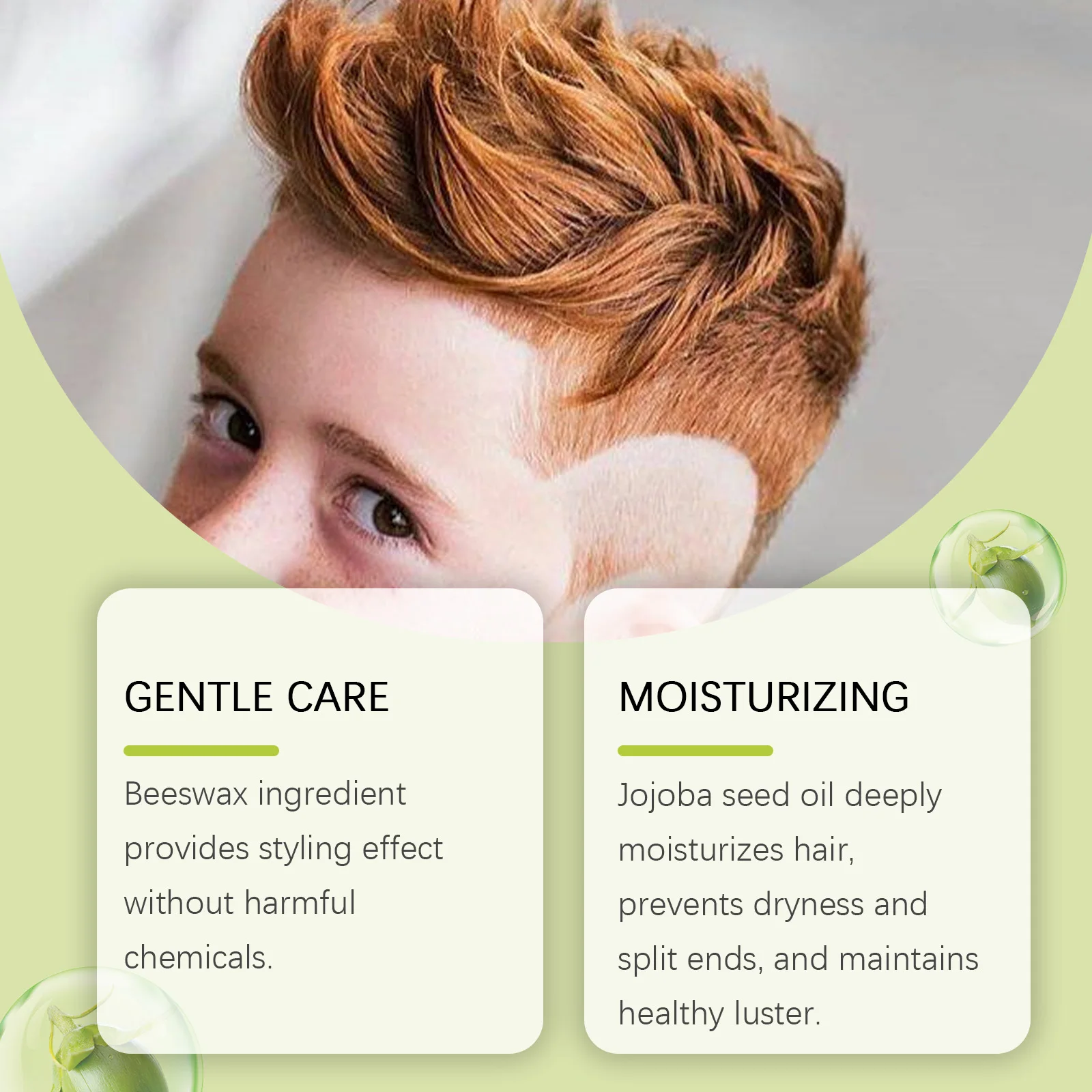 Kids Hair Styling Gel - Gentle Jelly Texture Hair Wax for Taming Flyaways, Non-Sticky Safe Daily Styling, Easy to Wash Off