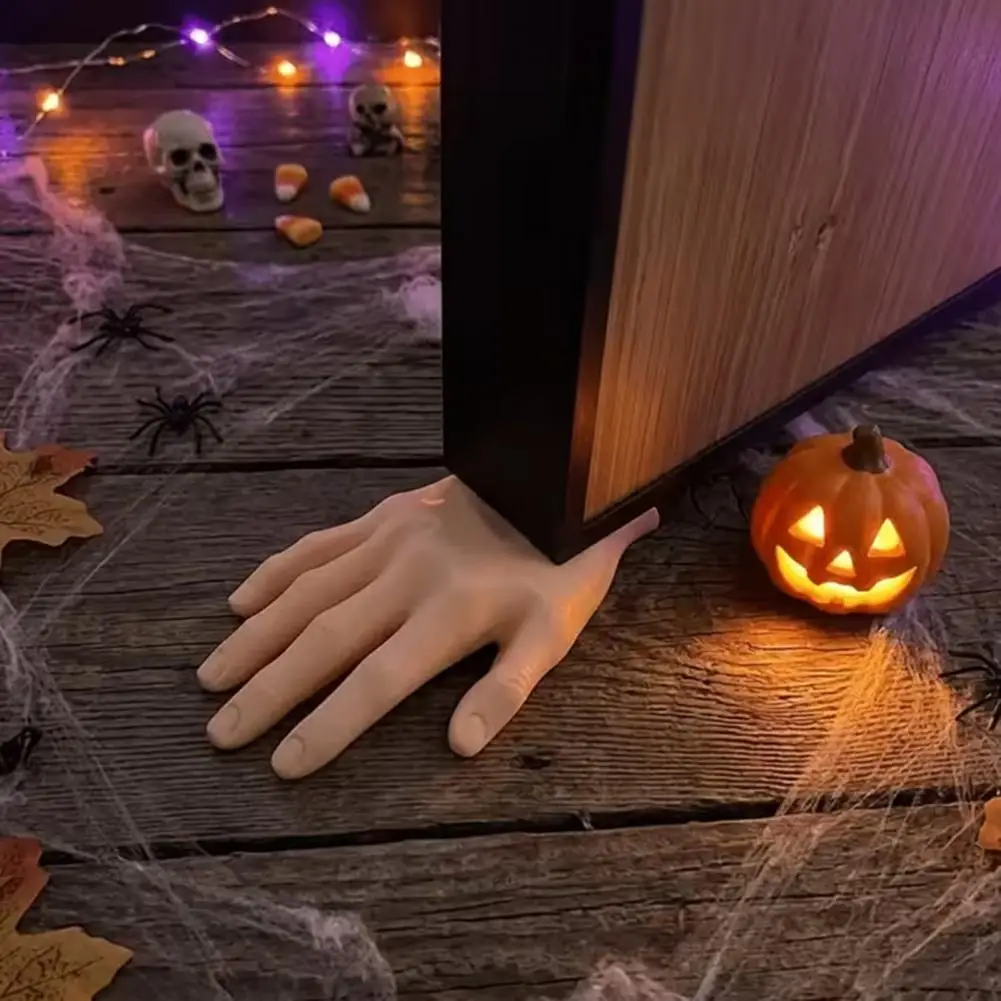 Home Decor Ghost Hand Door Wedge Realistic Halloween Ghost Hand Doorstop 3d Printed Decorative Palm Door Stopper for Bedroom