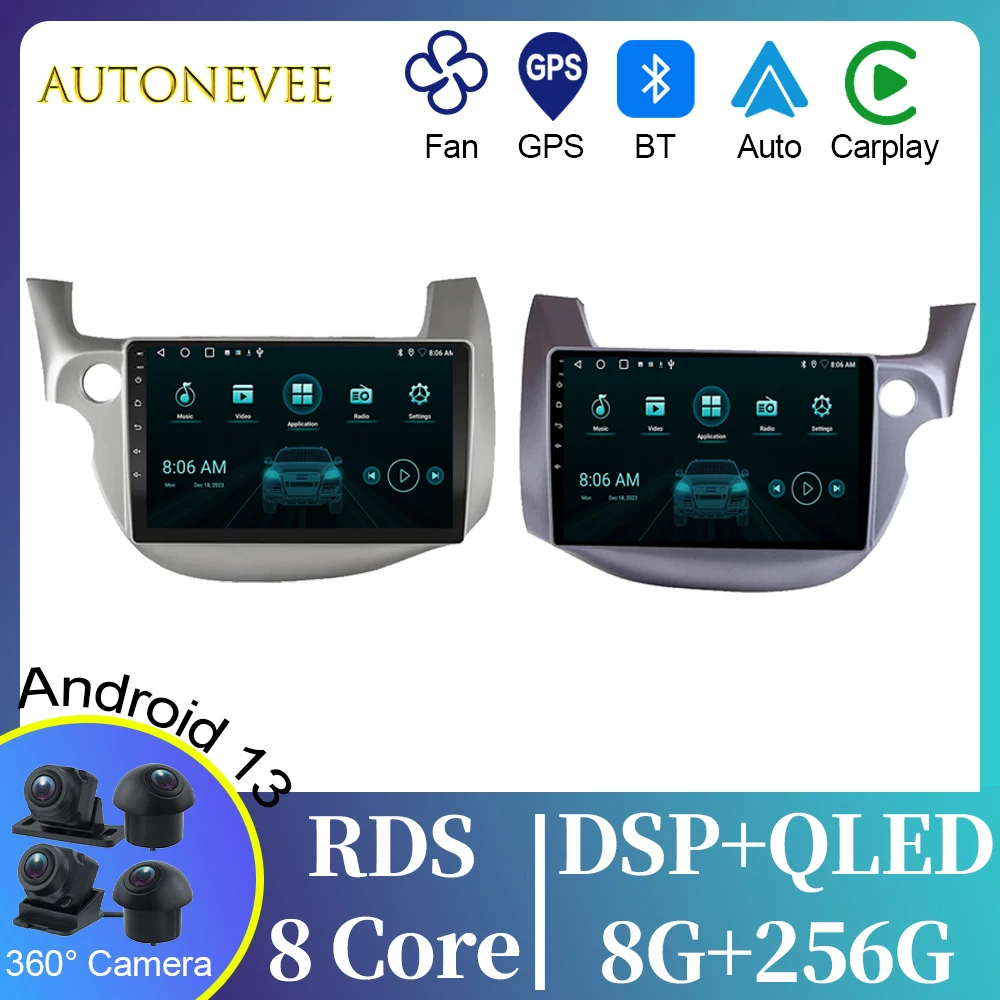 

For Honda Jazz 2 GG 2008 - 2014 Fit 2 GE 2007 - 2014 Stereo Player Android Multimedia Carplay Navigation Video Radio No 2din DVD