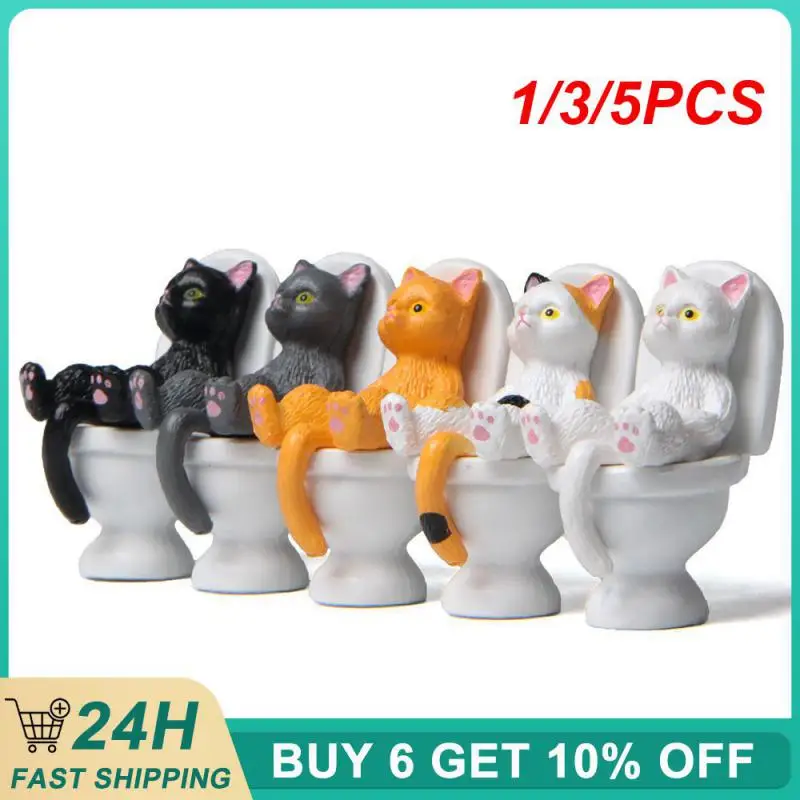 1/3/5PCS Portable The Cat Fashion Decorations Durable Ornaments Interesting Home Furnishing Practical Desktop Cute Toilet Simple