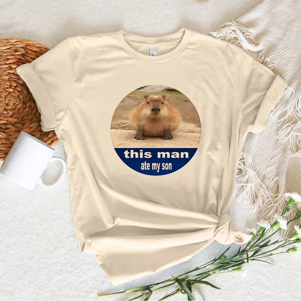 T-shirt Capybara Kapibara pour femme, marque de luxe, streetwear drôle d'été, vêtements féminins de créateurs Harajuku