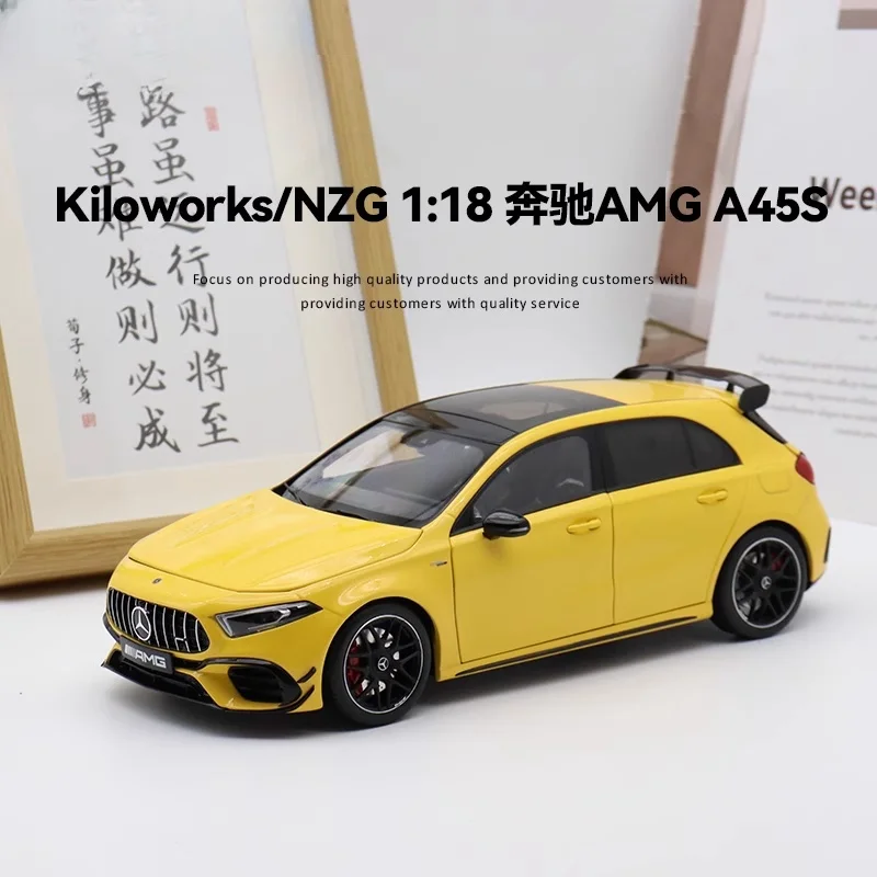 1:18 2023 Mercedes-Benz A45 AMG Kiloworks small steel gun alloy compression shaft miniature simulation model, adult decoration