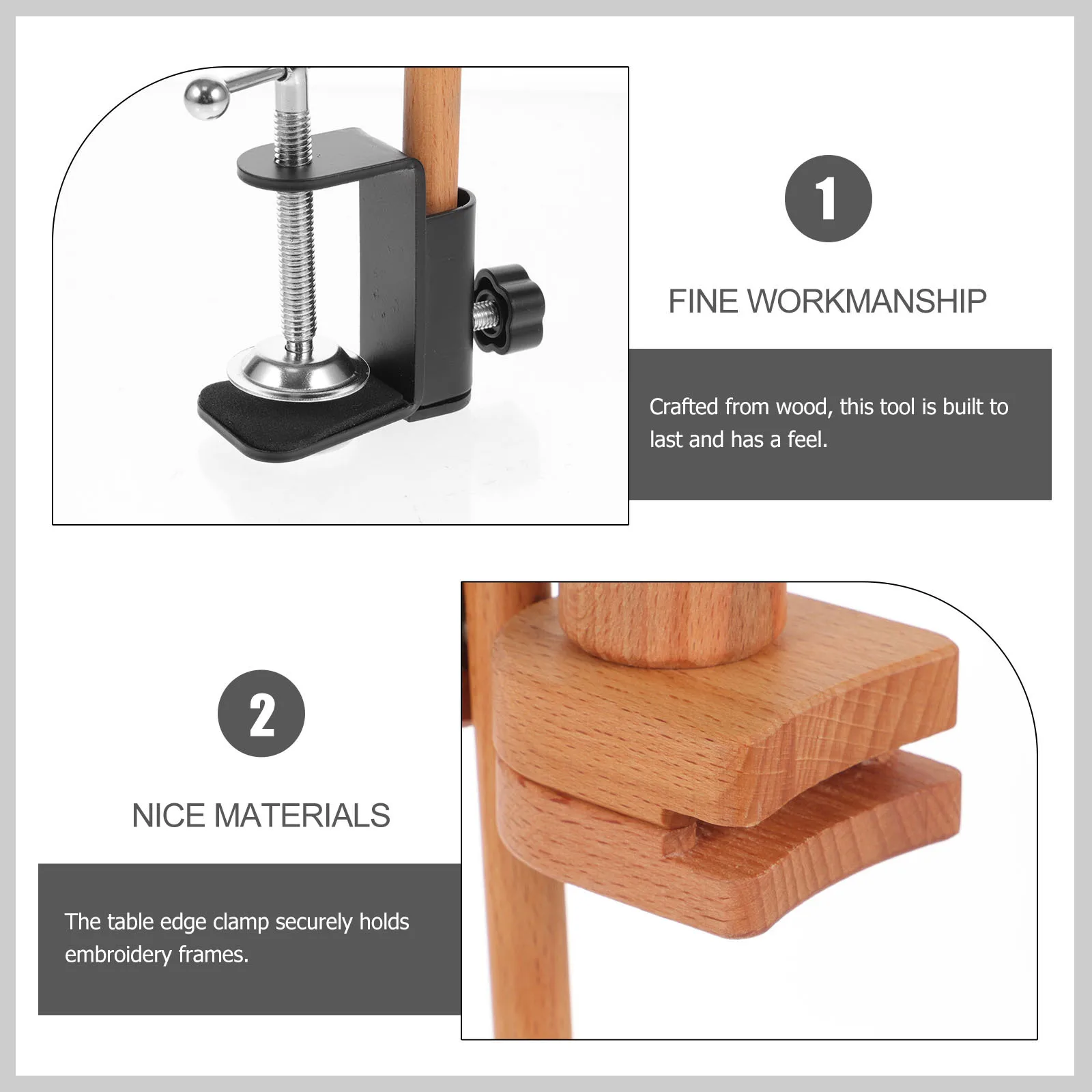 

Adjustable Embroidery Frame Stand Wooden Cross Stitch Table Mount Craft Tool for DIY Sewing Hoop Stand Rack Embroidery Tool