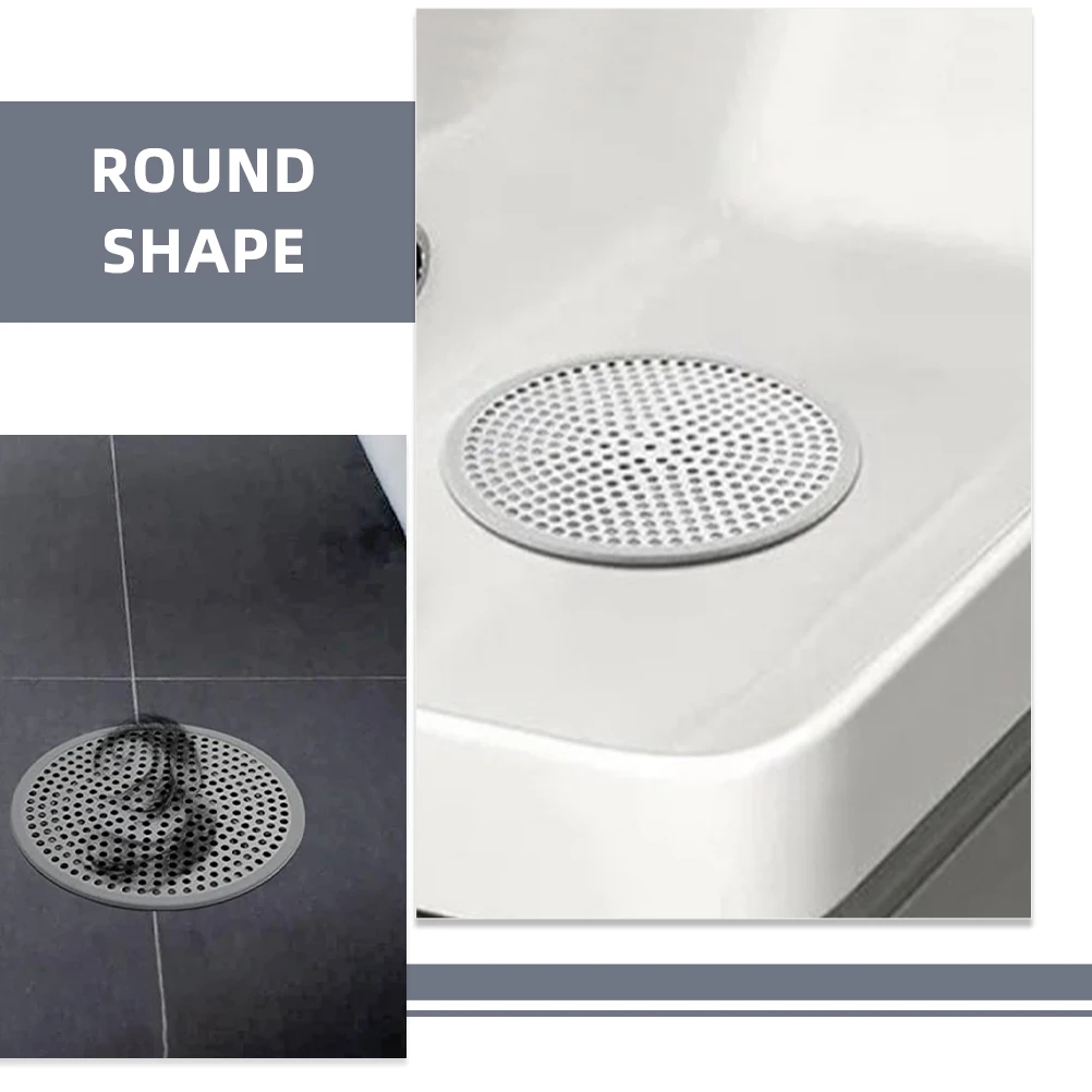 

2 pcs Stainless Steel Shower Drain Cover Hair Catcher Filter for Bathroom Kitchen Bathtub Silicone Material Long Lasting