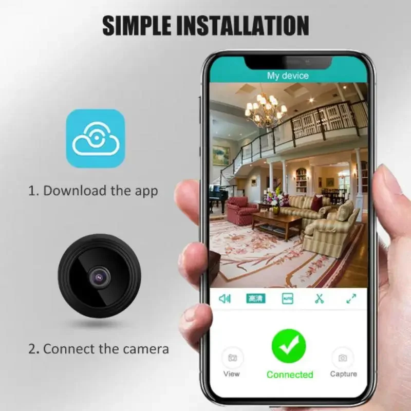 A9 كاميرا ذكية صغيرة واي فاي مراقبة لاسلكية عن بعد 1080p Ip Camara Wifi كاميرات مراقبة للحماية الأمنية