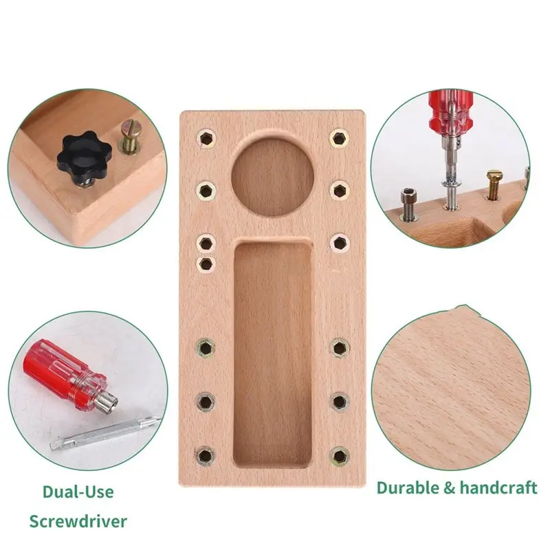 ABUM-Montessori Screwdriver Board Set Multifunctional Finger Dexterity Grip Strength Trainer For Fine Motor Skills
