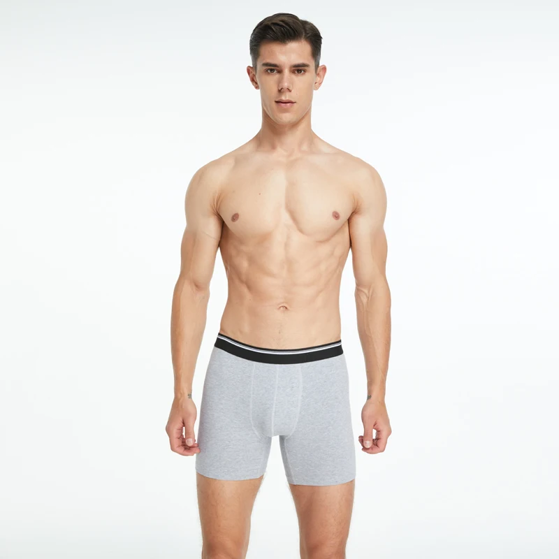 Herren Baumwolle Boxer Langbein Unterwäsche nahtlose sexy Mann Shorts atmungsaktive Höschen Sport Unterhose Männer