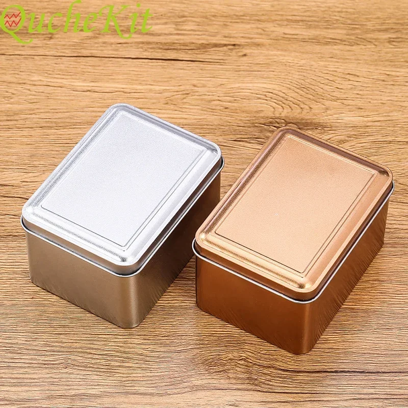 Rectangle Metal Storage Boxes Scrub Tin Box Tea Tin Jars Jewelry Small Things Storage Organizer Chocolate Candy Gift Boxes