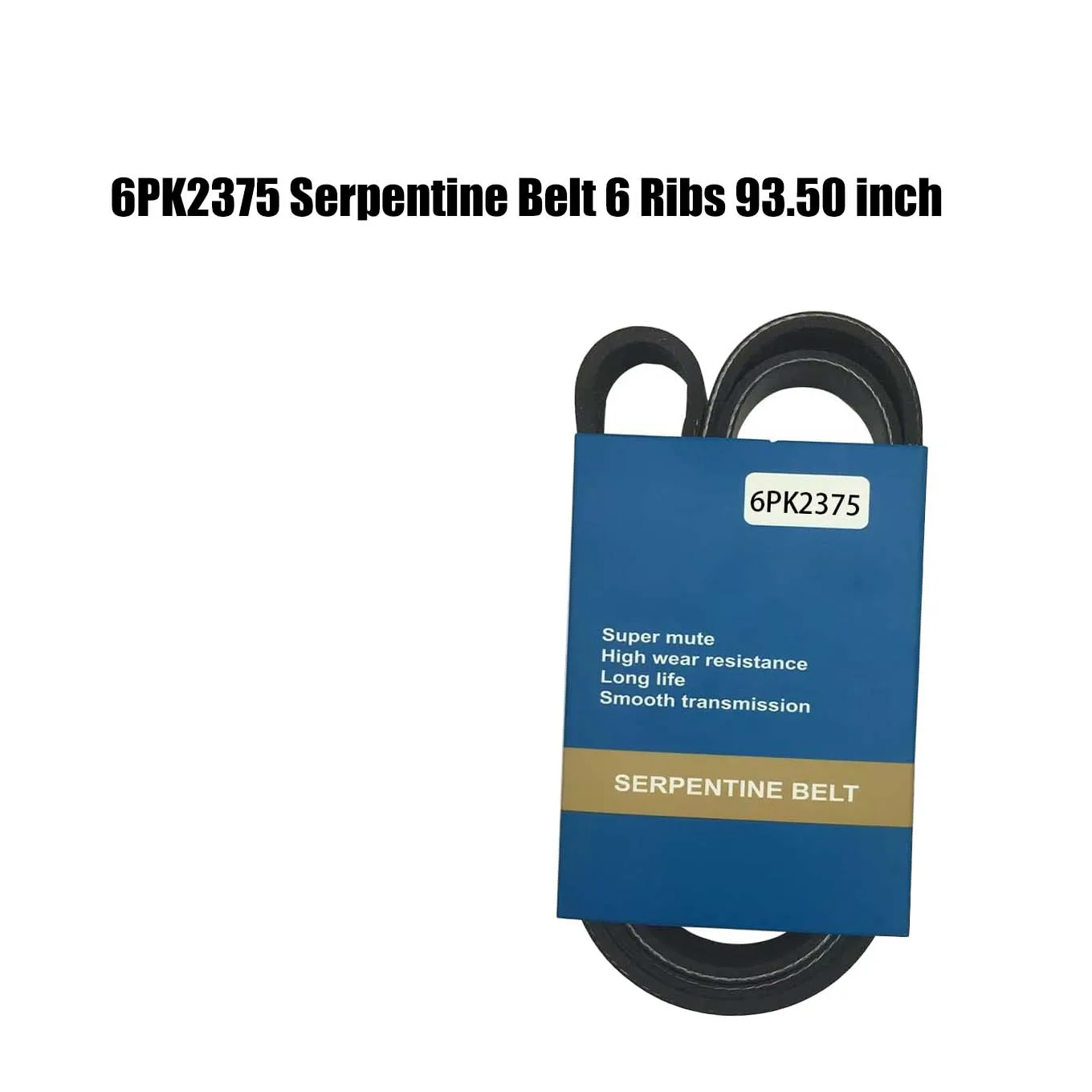 

6PK2375 Serpentine Belt 6Ribs 93.50inch for Park Avenue 1997-1998 Regal 1998 Malibu 2008-2012 Pacifica2004-2006 Mustang2000-2004