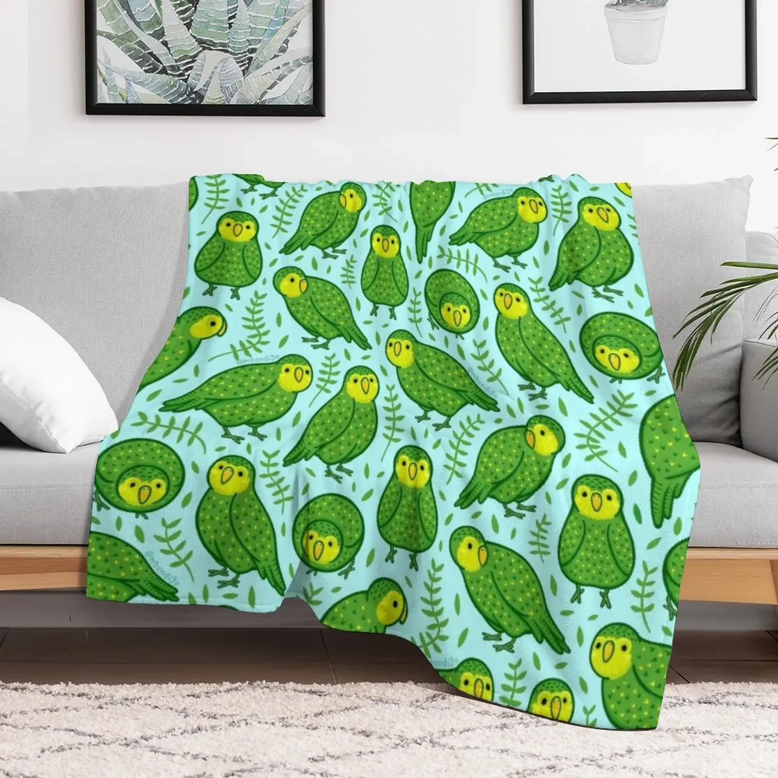 Kakapo Throw Blanket Compact Warm Blanket for Car Road Trip