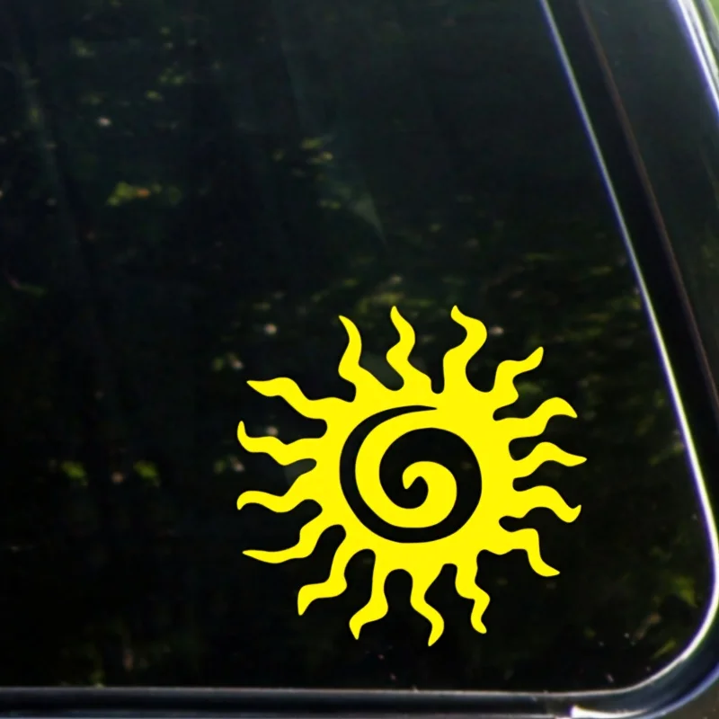 

1pc 3.9inch Mini Spiral Sun Vinyl Sticker, Waterproof Decal for Laptop, Water Bottle, Phone, Car, Truck, SUV & Motorcycle