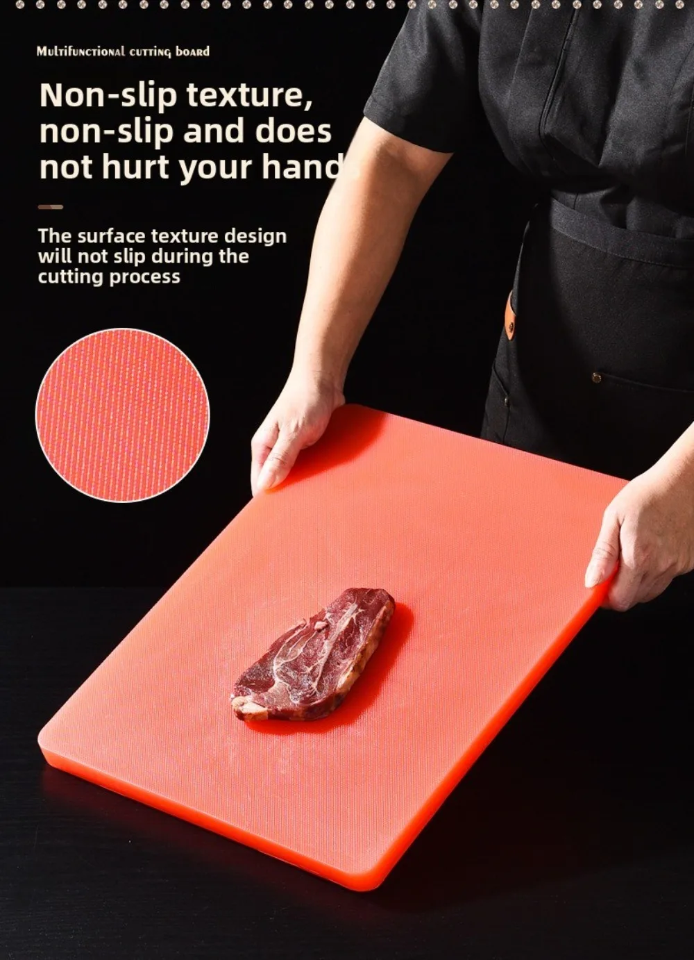 

HDPE Plastic Cutting Board Antibacterial 36*28*1.3cm Vegetable Cutting Board Cut Vegetables Meat Double Sided Chopping Board