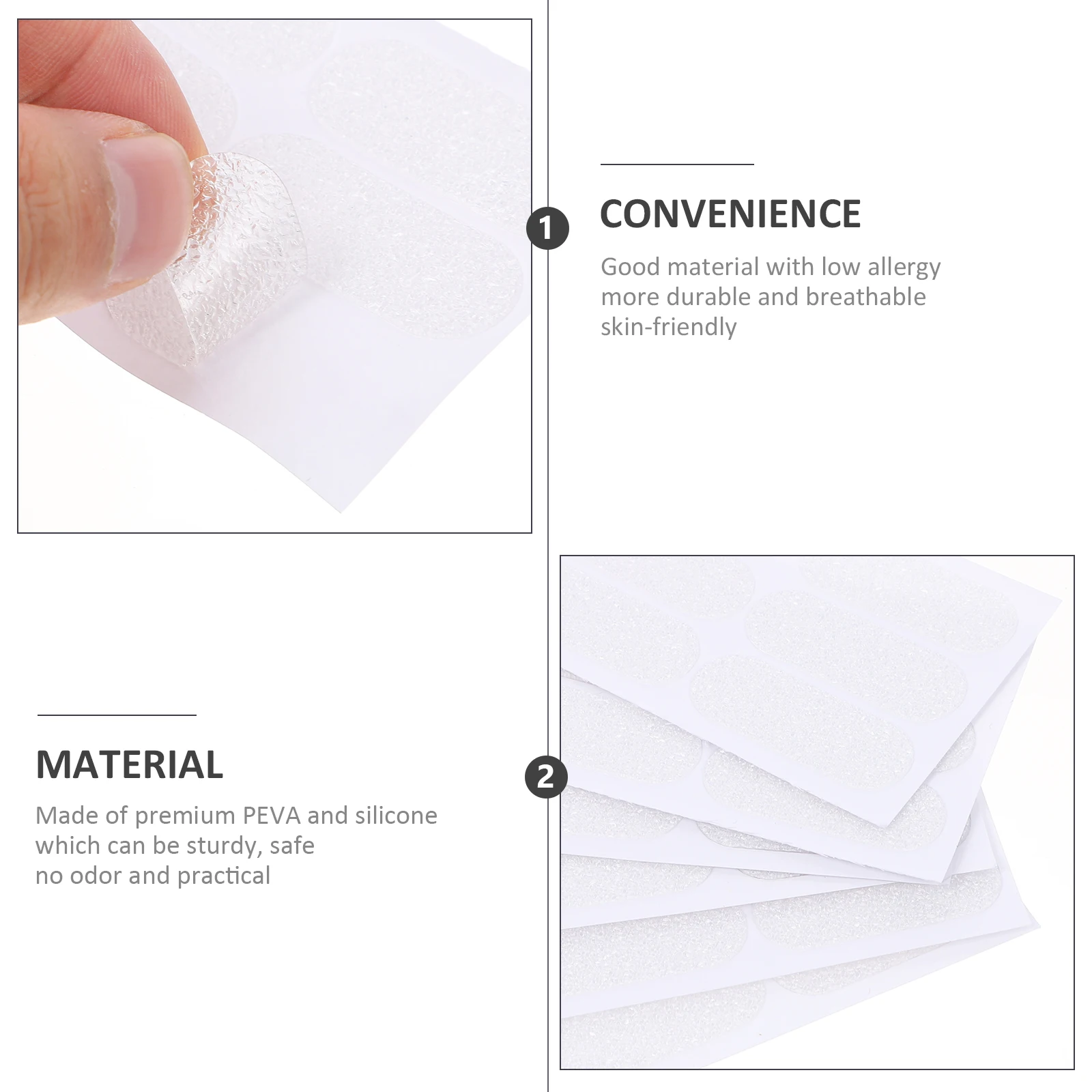 Adesivos de orelha de elfo à prova d'água, 6 peças, fita transparente, acessório de remendo conveniente, cosméticos, baixa alergia, respiração da pele