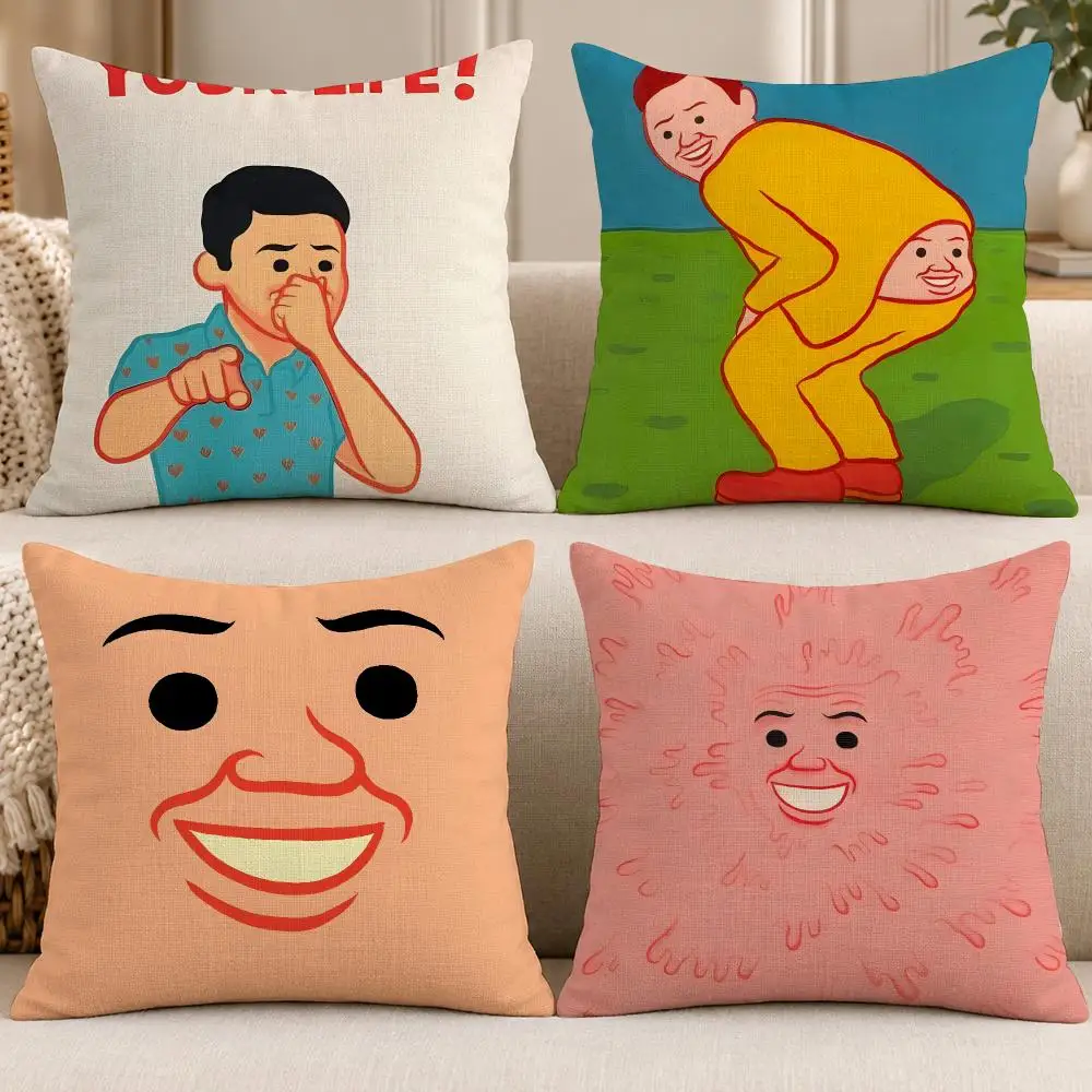 Artist Satire J-Joan Cornella Vazquez Cushion Cover Soft Short Cover Washable Sofa Bed Dorm Garden Home Office Chair Decor