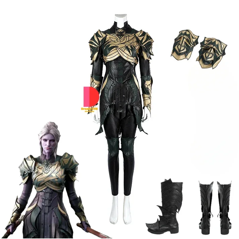 

Game Baldur's Gate 3 Minthara New Arrival Cosplay Costume Women Leathe Battle Suit Accessories Shoes Halloween Carnival Party