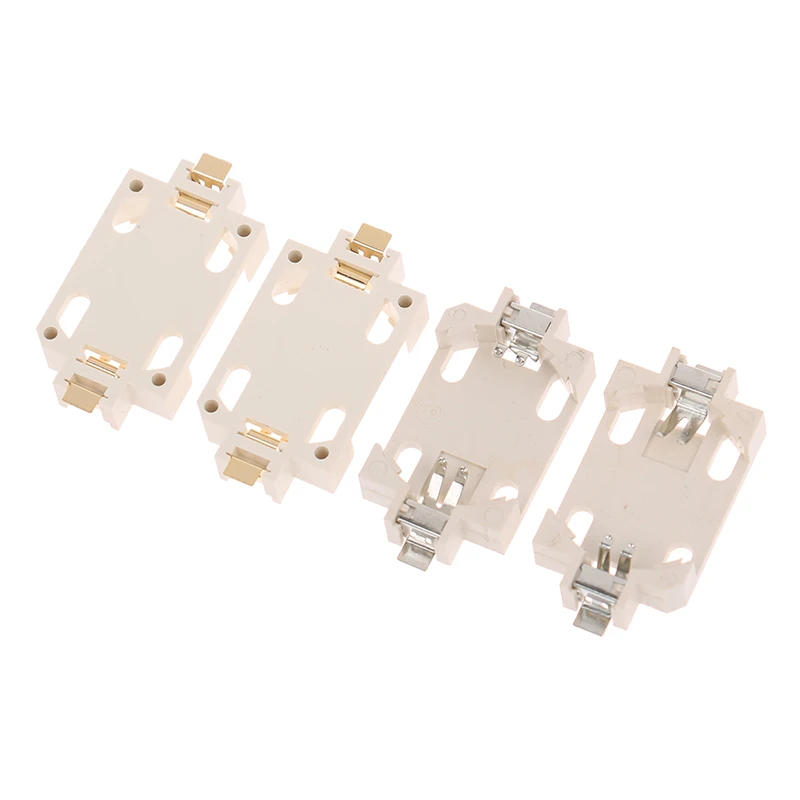 10Pcs White Housing Gold-Plated Tin-Plated Button Battery Holder For CR2032 Cr2025 Bs-6 SMD Socket Cases