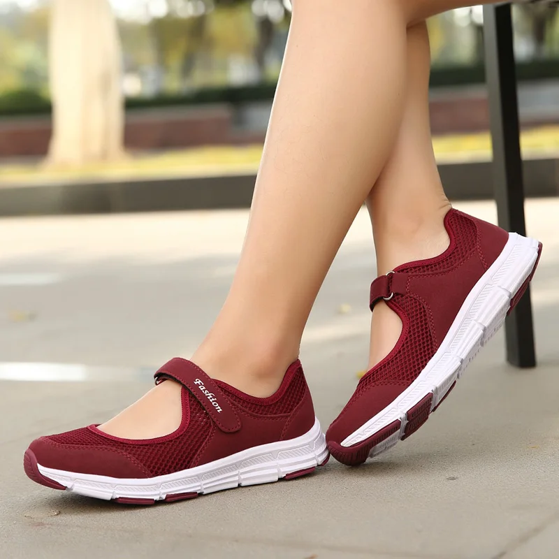 Sommerliche Damen-Freizeitschuhe, weiche und leichte Sportschuhe, Damen-Wanderschuhe, atmungsaktive Reiseschuhe mit flachem Boden S – Detail 15