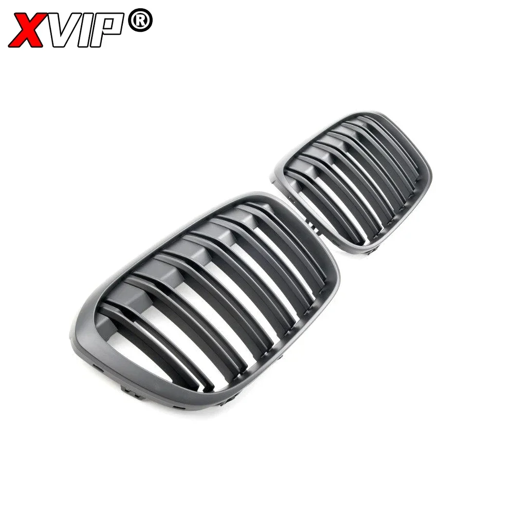 XVIP Carbon Double Line Style Front Racing Grilles For BMW X1 F48 F49 2016-2019 Chrome Diamonds Style Upper Grills Accessories