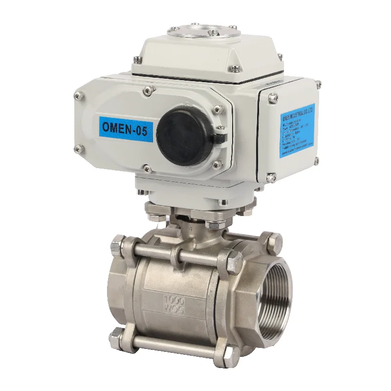 DN32 2 Way SS Motorized Electric Control Ball Valve 24v 220v Electronic Actuator Modulated Stainless Steel Valve