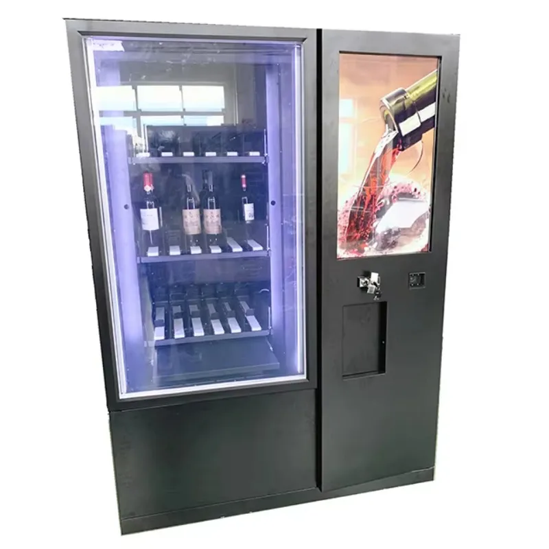 Smart Combo Wifi Refrigerator Lift System Age Verification Beer Bottle champagne Wine Vending Machine for bar Customized