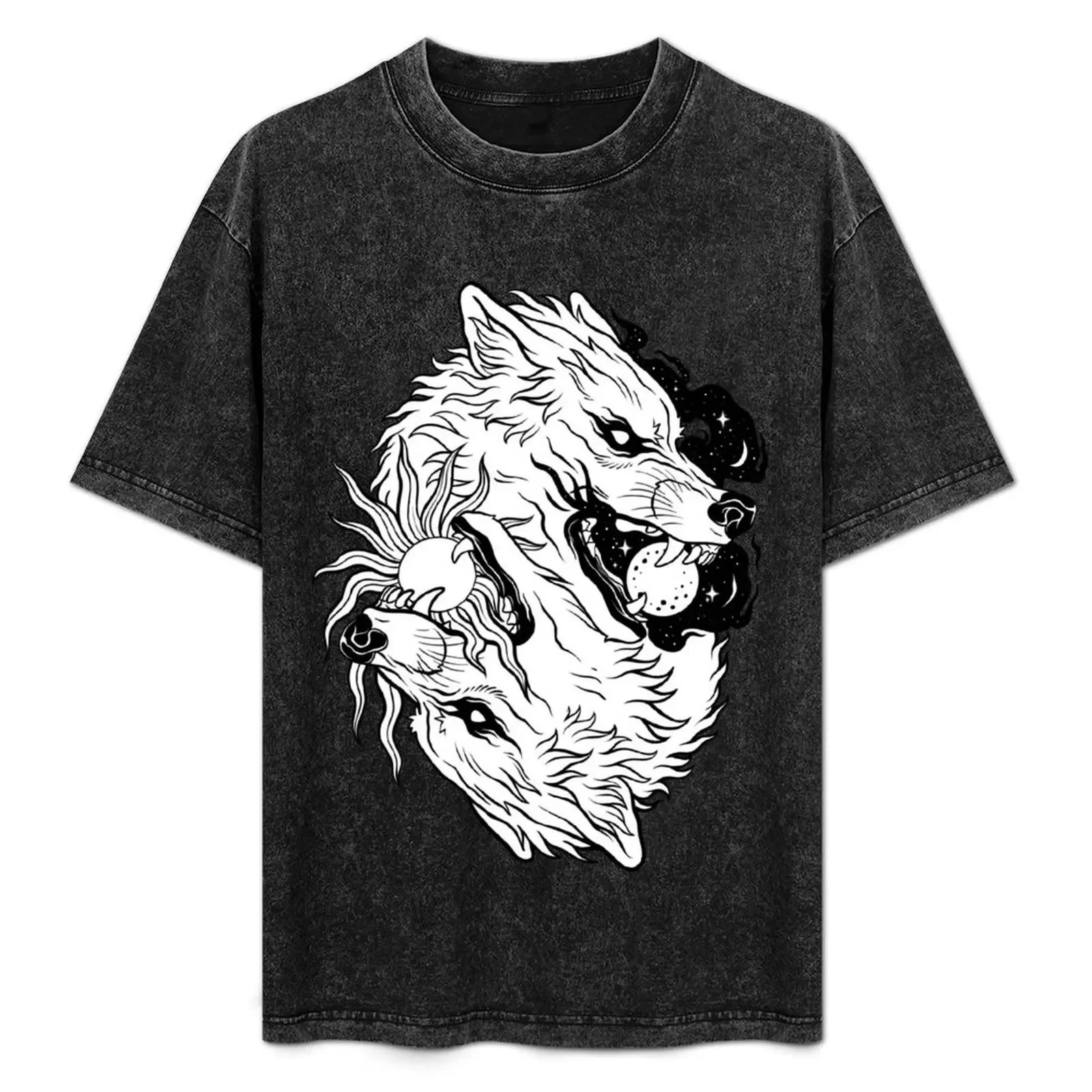 

Skll and Hati T-Shirt vintage anime shirt summer shirt Clothing t shirt men